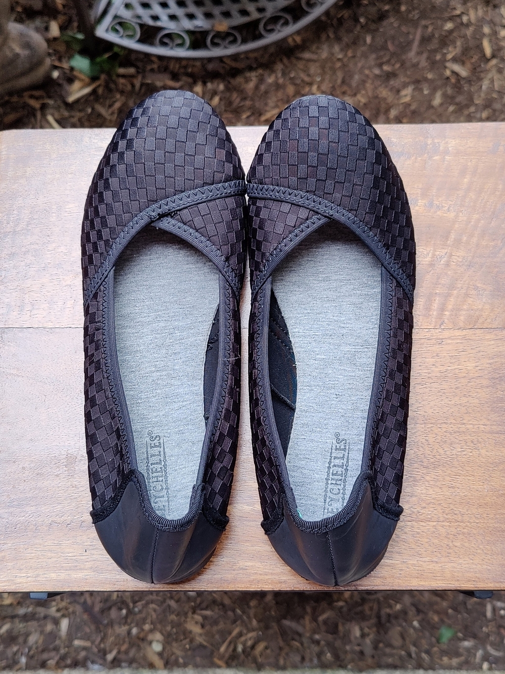 Anthropologie Seychelles Stretchy Woven Comfort Ballet Flats Black Women's 7.5
